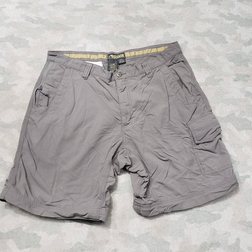 Mountain Khakis Shorts Mens 38 Gray Cargo Pockets Outdoors Hiking